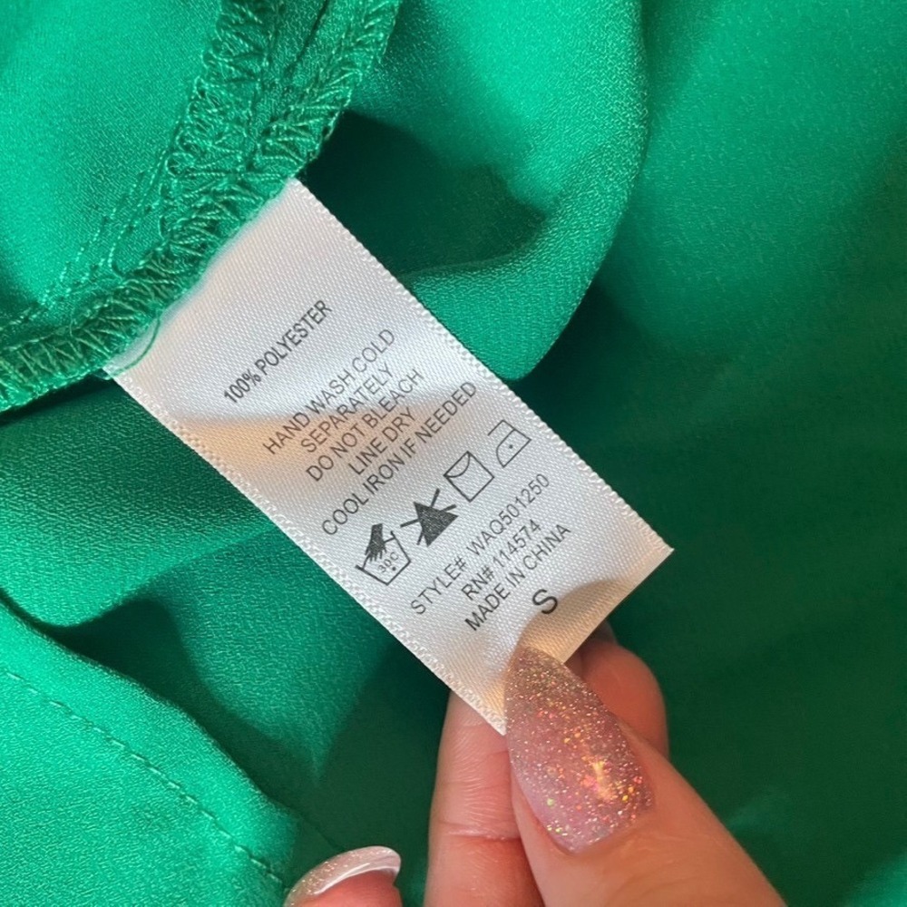 Pleione Womens Kelly Green Sleeveless V-Neck High-Low Blouse WAQ501250 Size S - Picture 2 of 2